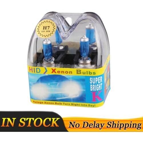 1pc 55W 8500K 12V H7 Xenon Light Halogen Bulb Lamp Ultra White Light Car Headlight Fog Light Car Light Source