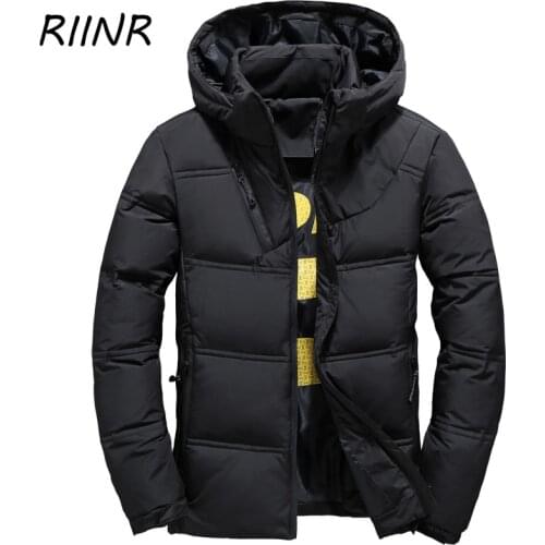 Riinr Winter Cotton Jacket Mens Fashion Winter Trend Hooded Warm Youth Jacket Outdoor Sportswear Casual Cotton Jacket Men M-4XL