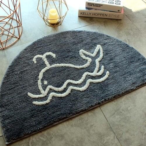 Love dolphin carpet semicircle floor mat bathroom bedroom pedal rug toilet non slip mat cartoon floor mat creative gift CL11404