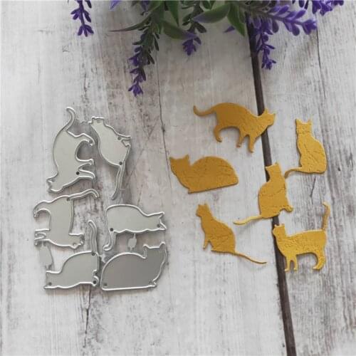 Metal Cutting Dies cute animal cat new for DIY Scrapbooking stencil Paper decoration Craft Album template Dies 8.7*6.1cm