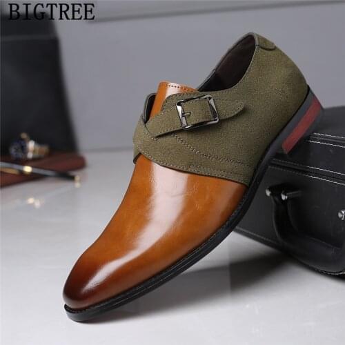 Business Shoes Men Formal Coiffeur Monk Strap Shoes For Men 2021 Italian Shoes Men Brand Plus Size Fashion Black Dress Zapatos