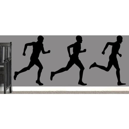 Men Running Sports Wall Decals for gym Vinyl Sports goods Wall Stickers Home Decor Removeable waterproof ornament decal G200