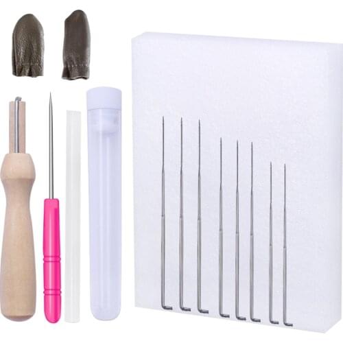 Nonvor 13pcs Felt Craft DIY Tool Sets Mixed Needles Felting Wool Felt Kit Hand Craft Pocked Needles with Bottle.Finger protector