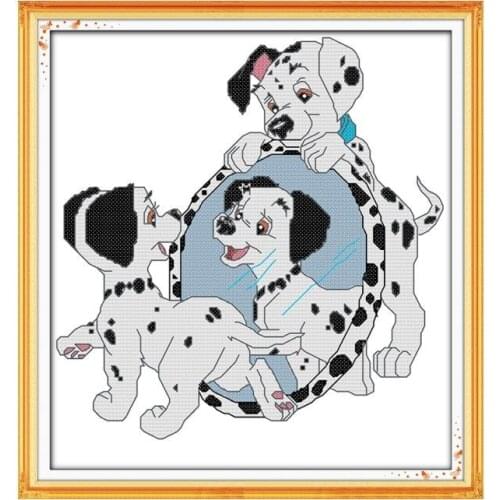 Cross Stitch Patterns Animals Dalmatians 2 Clear Pattern Pintura Da Lona Completo Bordado 11CT 14CT Cross Stitch Kits For Adults
