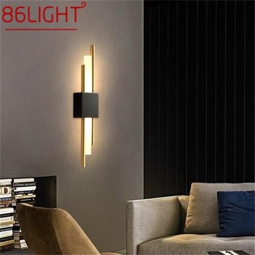 86LIGHT Nordic Brass Wall Lamp Modern Sconces Simple Design LED Light Indoor For Home Decoration