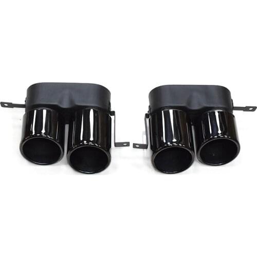 One Pair 304 Stainless Steel Exhaust Tip Muffler Tips For BMW G20 G28 3 Series 2017-2021 Four Out Black Tailpipe Nozzle