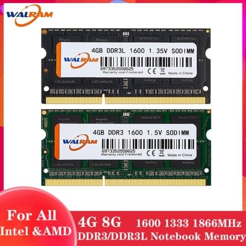 WALRAM Memoria ram DDR3 4GB 8GB laptop Ram 1333MHz 1600MHz 1866MHz DDR3L 204pin Notebook memory For AMD intel 1.35V/1.5V