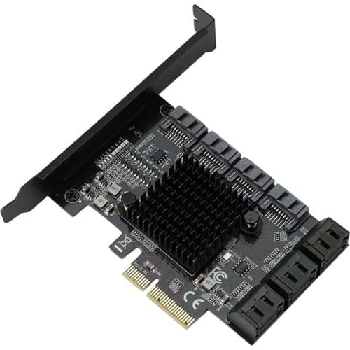SATA PCI-E Expansion Card PCIE 4X to 10-Port SATA3.0 6Gbps Desktop Computer Transfer Expansion Card Mining Card