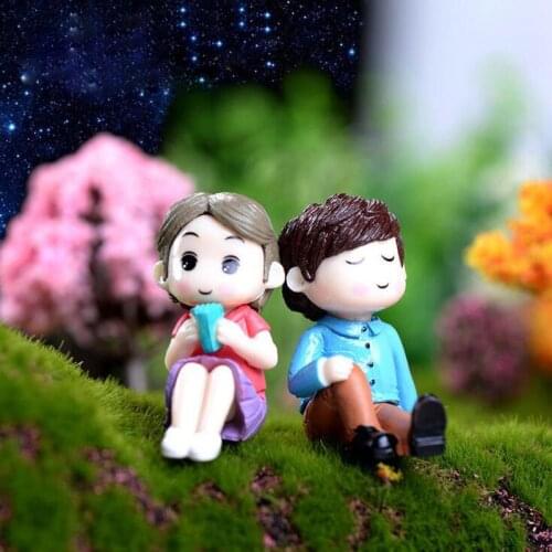 Romantic Girl Boy Doll Miniatura Dollhouse Garden Home Bonsai Decoration Mini Toy Miniature Pvc Craft Ornaments Micro Decor DIY