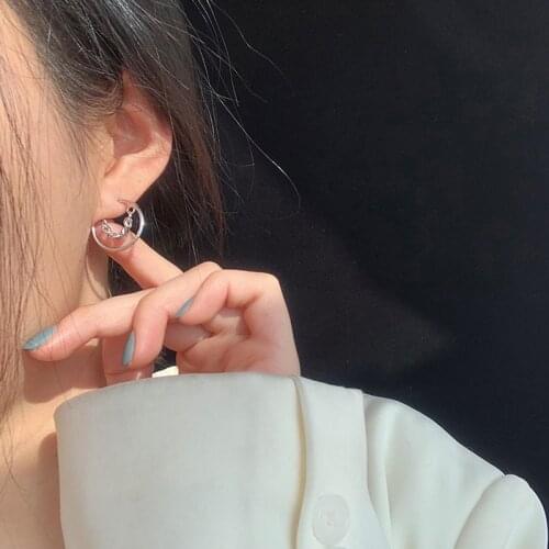 Circle Chain Hoop Earrings For Women Personality Fashion Hot Simple Girlfriend Jewelry Gifts Wedding Party Engagement BOYULIGE