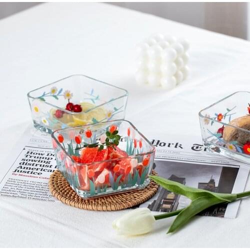 Tulip Daisy glass household fruit salad bowl sauce dish sugar water dessert breakfast snack bowl
