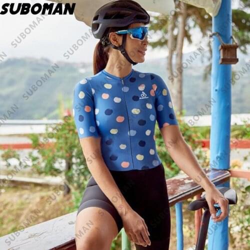 Suboman Cycling Jersey Jumpsuit Womens Triathlon Professional motocross Wear Ropa Ciclismo Cycling Temperament short Sleeve Set
