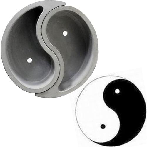 Tai Chi Yin Yang Garden Flower Pot Clay MoldCandle Mold Aromatic Candle DIY Silicone Mold For Concrete Soap Making Tool JU0172