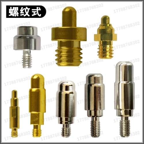Test Pin Connector Positioning Telescopic Flat Round Head Pogo Pin Thread Spring Probe Mold Thimble High Current