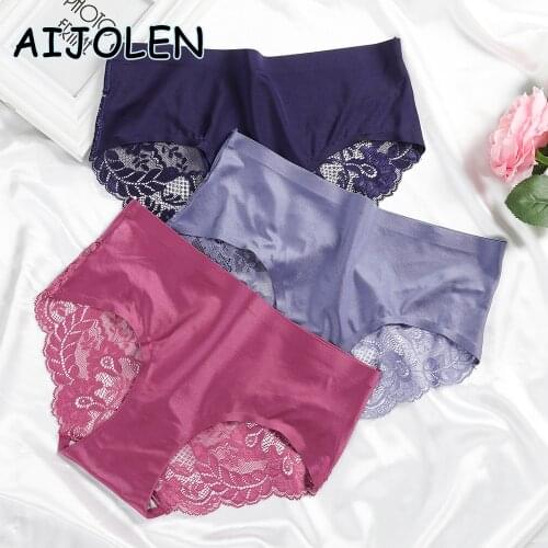 AIJOLEN Low-Waist Hollow Briefs Solid Color Ladies Lace Flower Panties Cotton Close-fitting Underwear