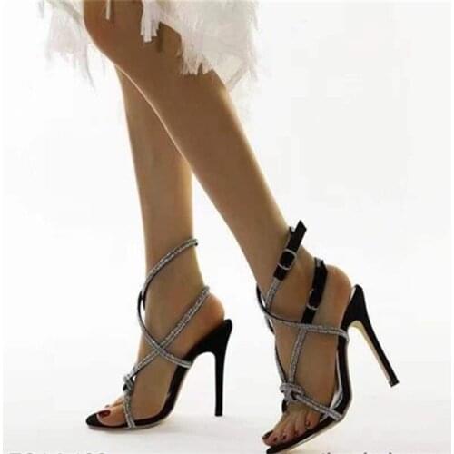 2021 Summer Hot Sale Sandals Female Sexy Women Open Toe Classics Super High Thin Heels Party Buckles Ladies Shoes 35-43