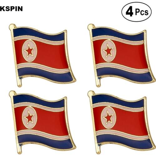 North Korea Flag Pin Lapel Pin Badge Brooch Icons 4pcs