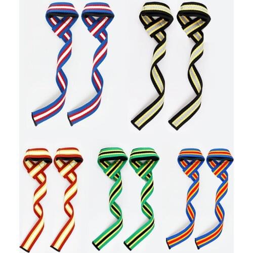 1 Pair Weight lifting Wrist Straps Fitness Bodybuilding Training Gym CrossFit lifting straps with Non Slip Flex Gel Grip