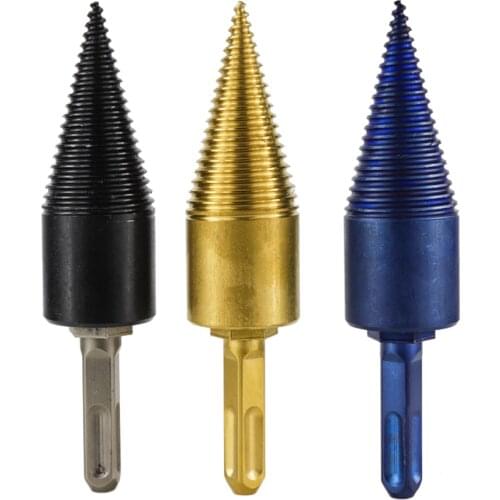 1pc 32mm / 42mm hss firewood splitter round drill / hex / triangle wood rod split cone drill woodworking tools