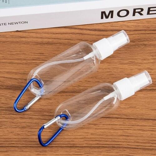 2PCS 30/50ml makeup clear bottle Reusable Portable Mini Alcohol Spray Bottle Hand Sanitizer Travel Small Holder Hook Keychain