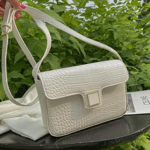 2021 New Handbags Women Bags Designer Stone Pattern Shoulder Bags White Simple Crossbody Bag Girl Vintage Square Flap Bag Sac
