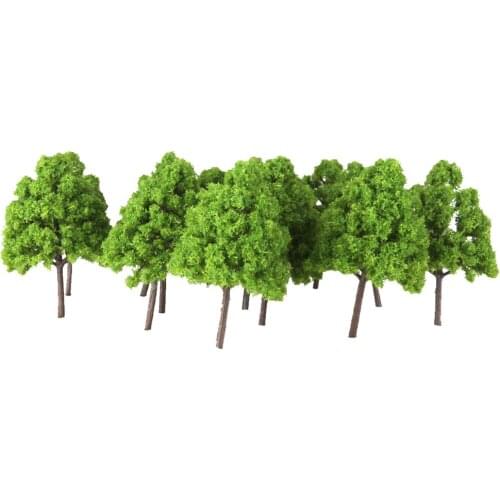 25pcs Model Cypress Train Tress Railway Landscapes 1: 150 Light Green