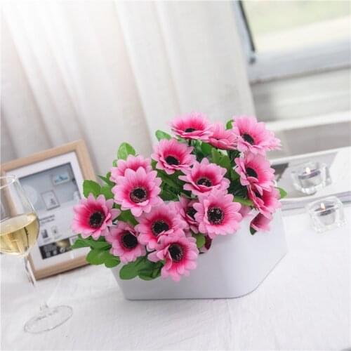 7 Head/Bunch Artificial Colorful Sunflower Home Party Table Decor Fake Flower Bouquet Wedding Christmas DIY Artificial Flowers