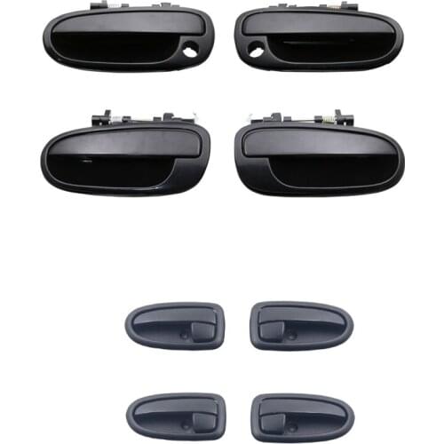 8PCS BOTH BLACK EXTERIOR INTERIOR DOOR HANDLE FOR HYUNDAI MATRIX 01 / LAVITA 01