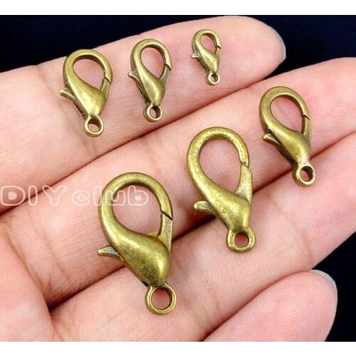 Antique Bronze Alloy Lobster Clasps Hooks For Necklace & Bracelet Chain DIY Jewelry Findings, Lanyard Hook