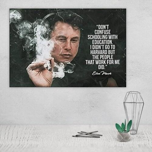 Elon Musk Quote Poster Framed Canva Wall Art Modern Wall Art Picture Print Modern Family Bedroom Framed Poster