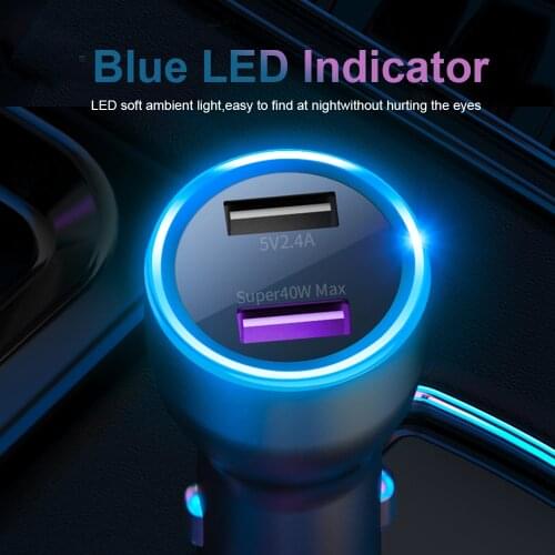 ILEPO 40W Fast Car Charger For iPhone Xiaomi HUAWEI Mate 30 20 Pro 10 9 X P40 P30 Pro P20 Dual USB Super Charger QC3.0 4.0