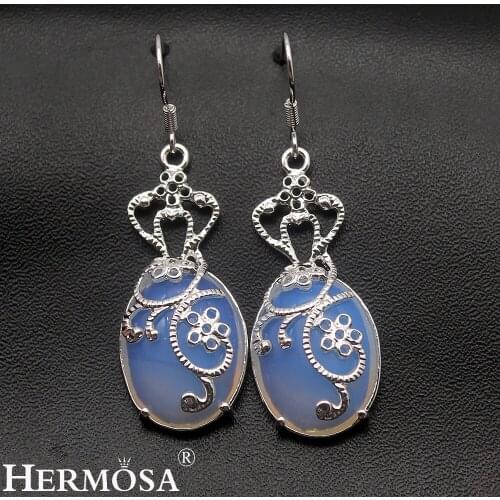 Hermosa Exclusive Grace GIFT Hermosa White Opal Jewelry Earrings For Women 52mm NY444