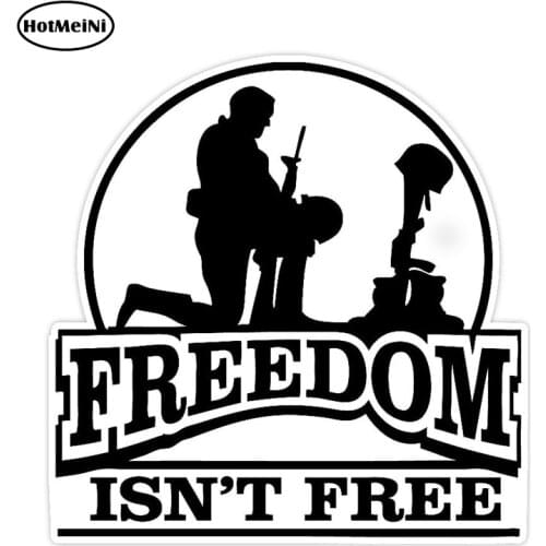 HotMeiNi 13cm X 12.7cm Freedom Isn't Free Sticker Decal Window Bumper Trunk Car Stickers Vinyl Decals Car Accessories Graphic