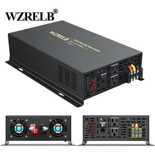 Pure Sine Wave Power Inverter 2500W Solar Inverter 12V/24V/36V/48V/72V/96V/110V DC to AC 100V/120V/230V/240V Wired Controller