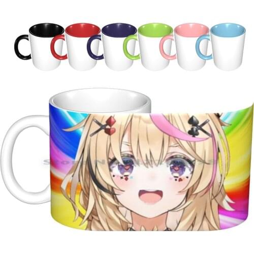 Omaru Polka Ceramic Mugs Coffee Cups Milk Tea Mug Polka Omaru Omaru Polka Hololive Homolive Rabbit Fox Fennec Fennec Fox Girl
