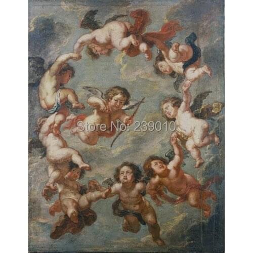 Classical Religion beautiful angels oil painting printed on canvas clofol Christianity canvas printings hotel decor picture