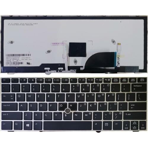 New US Backlit laptop Keyboard FOR HP Elitebook 2170 2170P 700681-001 Wirh Pointer Mouse 11.6" silver frame