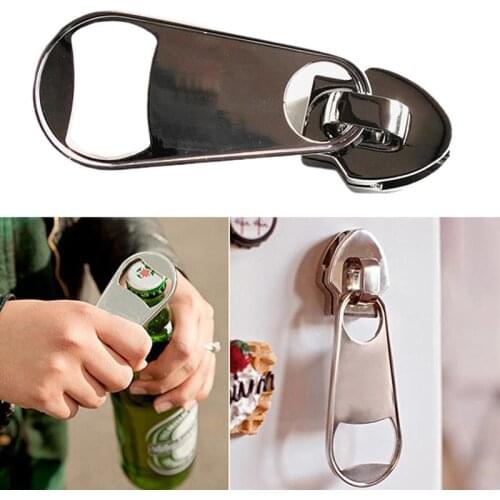 Creative Opener Magnetic Bottle Opener Refrigerator Magnet Zipper Shape Beer Opener Drink Bottle Cap for Kitchen Yard Bar