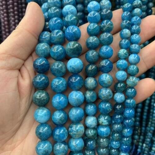 Round apatite stone beads natural gemstone beads DIY loose beads for jewelry making strand 15" wholesale