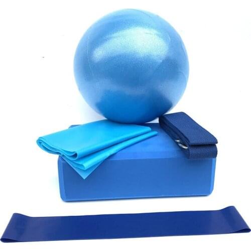 5PCS/Set Yoga Ball Yoga Tile Stretch Band Tension Band Latex Resistance Ring Yoga Fitness Equipment