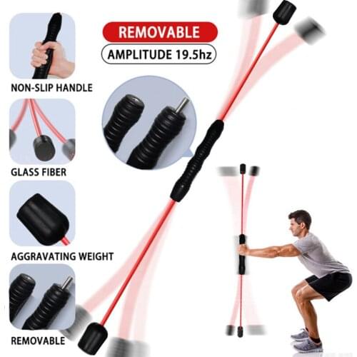 Phyllis Multi-Function Training Stick Exercise Bar Muscle Tainer Stick Vibration Exerciser Home Gym Pilates Resistance Workouts