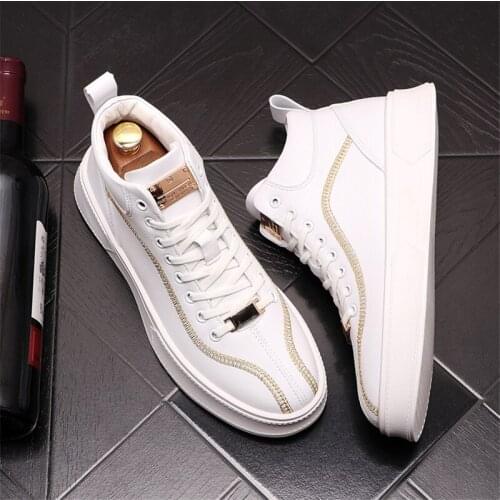 Autumn New Men Punk Shoes Sneakers Hip Hop Web Celebrity Flats High Tops Ankle Boots Zapatillas Hombre