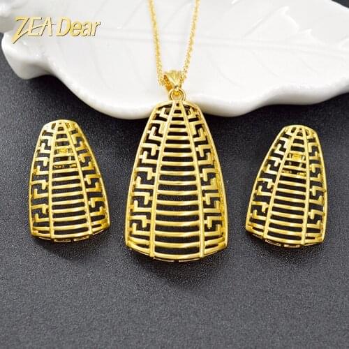 ZEA Dear Jewelry Big Jewelry Set For Women Earrings Pendant Necklace High Quality Geometric Jewelry For Party Jewelry Findings