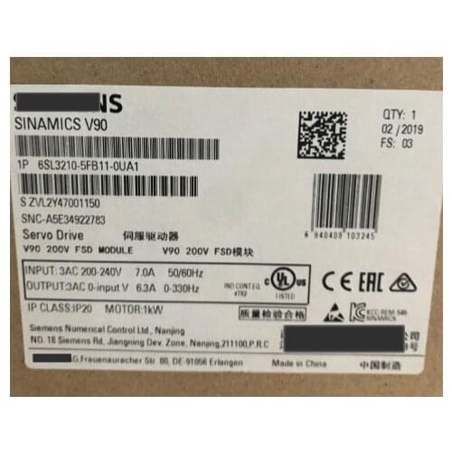 New original 6SL3210-5FB11-0UA1 V90 servo drive 220V 1KW 6SL32105FB110UA1 spot