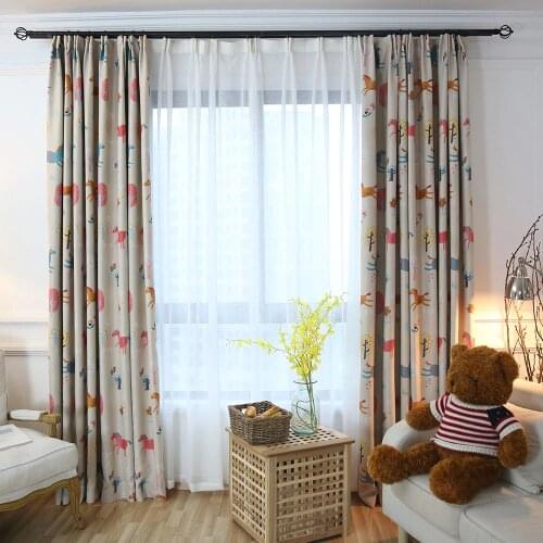 Lovely Animals Blackout Curtains for Children Bedroom Kids Living Room Decorative Drapes Window Treatments
