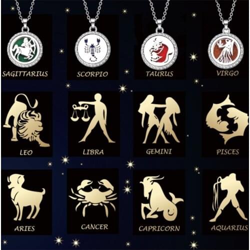 Constellation Aroma Box Necklace Magnetic Stainless Steel Aromatherapy Essential Oil Diffuser Perfume Box Locket Pendant Jewelry