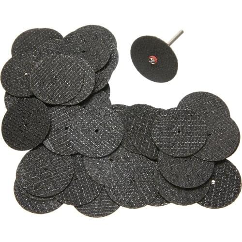 Durable 50Pcs Fiberglass Reinforced Cut Off Wheel Rotary Discs Sanding Saw Blade W/ 3pcs 1/8" Mandrel For Thin Wood And Ceramics