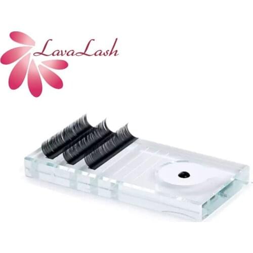 6 pcs/lot Transparent Crystal Glass Pad Eyelash Glue Holder Clear Eyelash Extension Tool Beauty shop Wholesale Square Tray