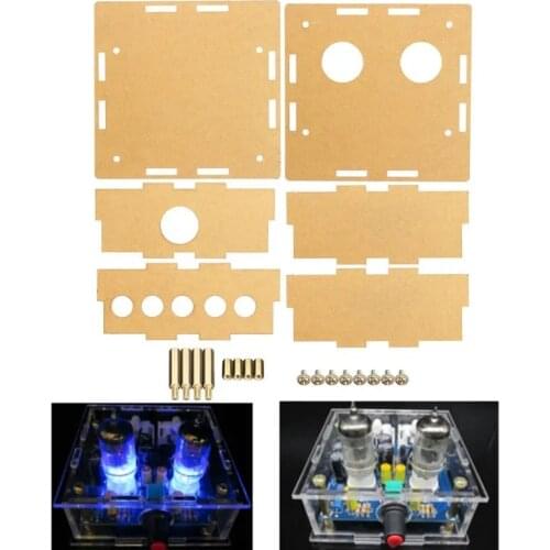 Transparent Acrylic Housing Shell For 6J1 Tube Preamplifier Amplifier Module Case
