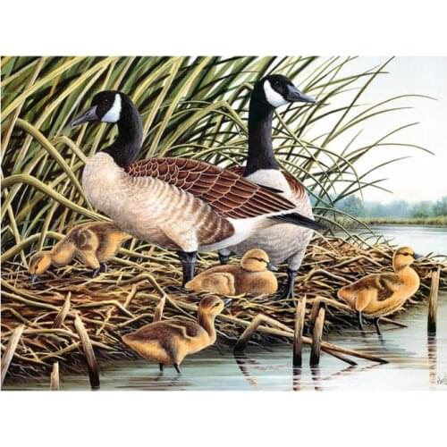 Birds family diamond mosaic landscape embroidery painting rhinestone wall sticker decor diamond drawing art needlework picture